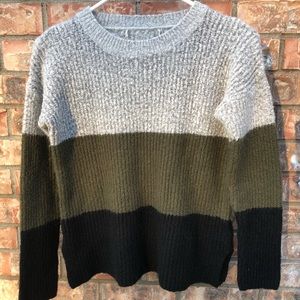 Black, Green, & Grey Knitted Sweater